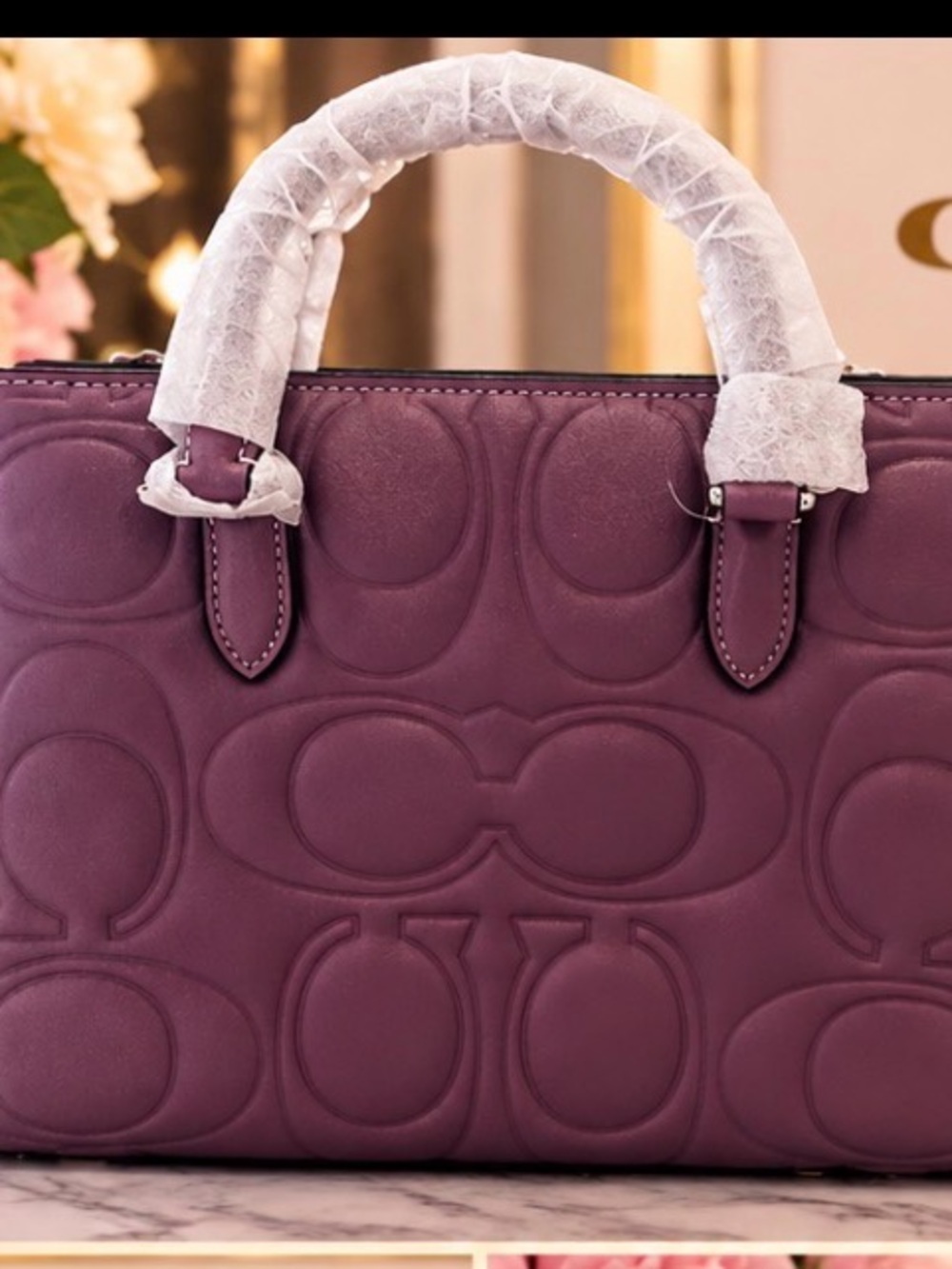Coach Lavender Women's Quilted Top-Handle Bag